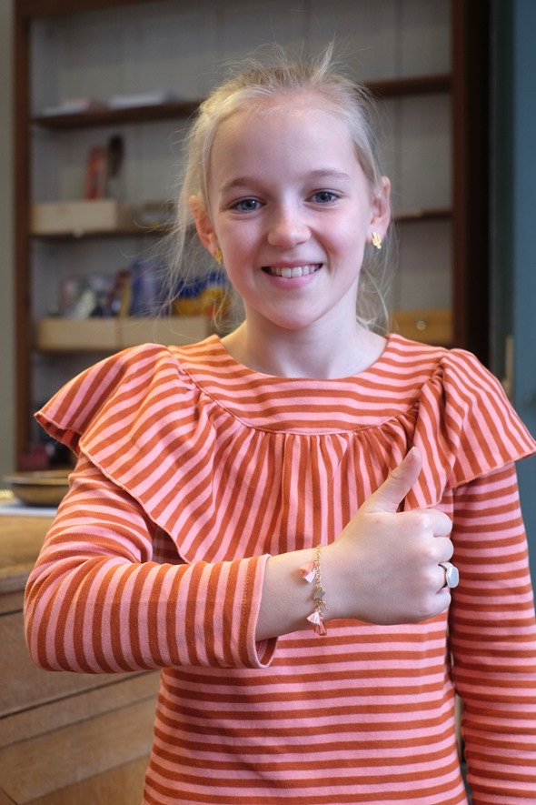 communiejuweeltje armbandje met flosje en ring juweel communie meisje