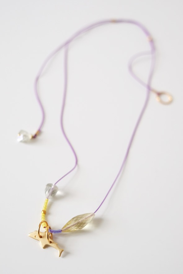 juwelen communie lentefeest, halsketting met ketting en garen