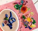 Borduurworkshop voor beginners: bloemenpatch met pailletten
